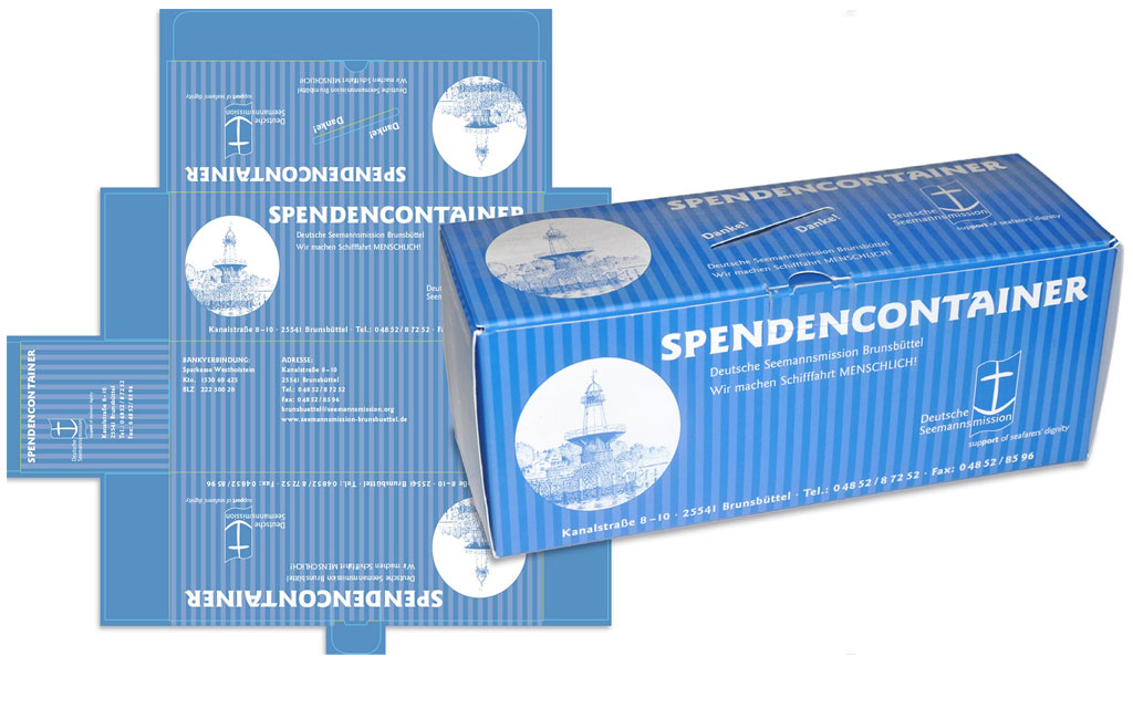 Andreas Schramm: Layout Spendenbox | Seemannsmission Brunsbüttel